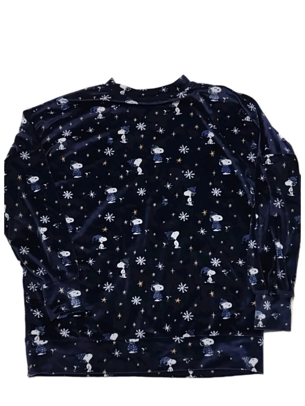 munki munki Velvety Navy Peanuts Snoopy Logo Small  Blouse Oversized